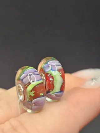 Charm Murano Plata 925 Flores Cristal