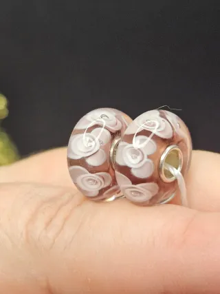 Charm Murano Cristal Plata 925 Flores