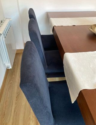 Mesa Comedor Madera + 6 Sillas Oscuras