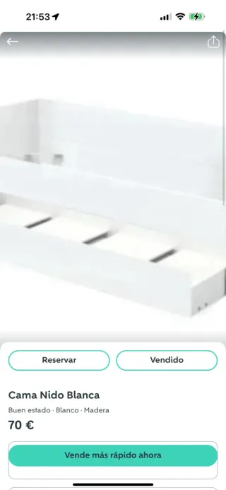 Cama nido blanca de madera