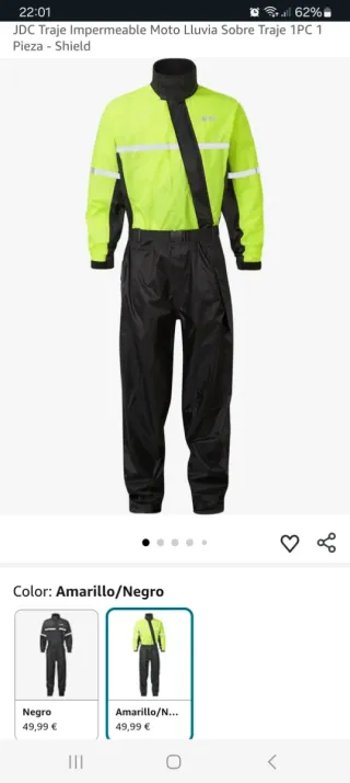 Traje Impermeable Moto JDC Amarillo/Negro