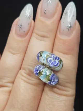 Charm Murano Plata 925 Flores