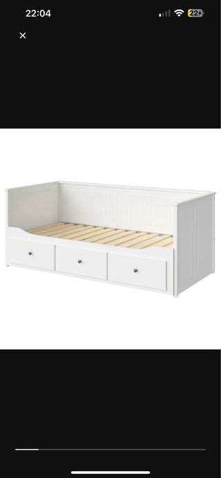 Cama diván blanca con cajones