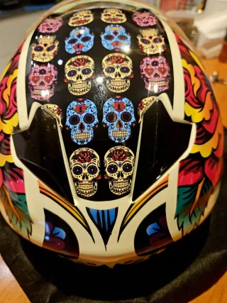 Casco Moto Diseño Calaveras Día Muertos