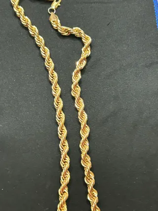 Cadena Cordon Bañada Oro 18k 60cm 8mm