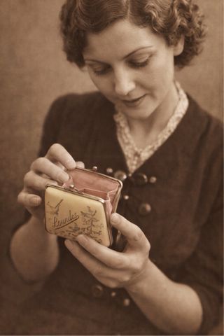 Portamonete Bachelite Antico Lourdes Anni '20