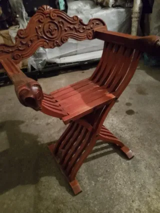 Antica Poltrona Savonarola in Legno