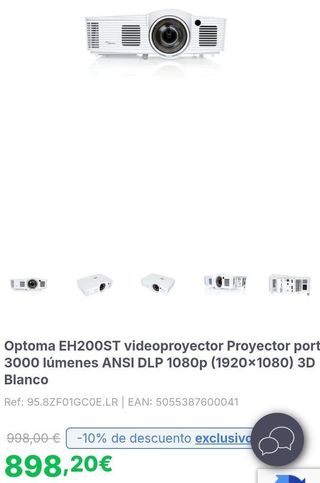 Proyector Optoma EH200ST DLP 1080p 3000 lúmenes