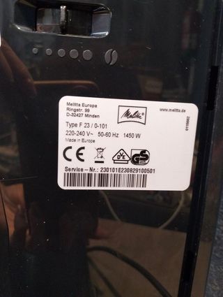 Melitta Purista F230-101 Cafetera Automática con Molinillo Silencioso