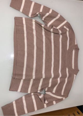 Jersey de rayas marrón y blanco