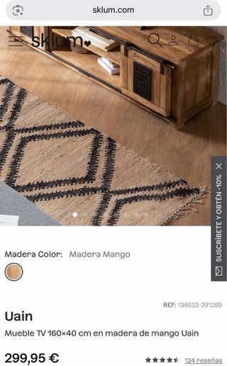 Mesa TV Rústica Madera y Hierro.