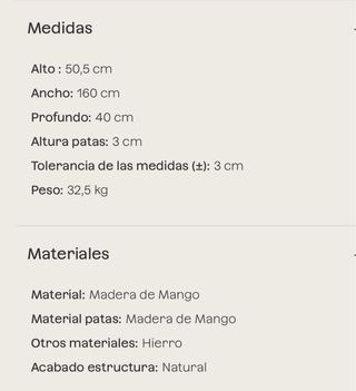 Mesa TV Rústica Madera y Hierro.