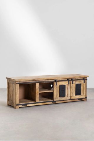 Mesa TV Rústica Madera y Hierro.