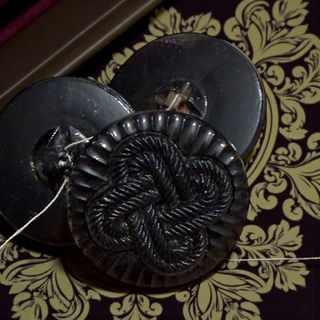 3 antichi bottoni gioiello lutto vittoriano jet