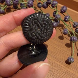 3 antichi bottoni gioiello lutto vittoriano jet