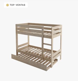 Litera de madera maciza barnizad incluye colchones