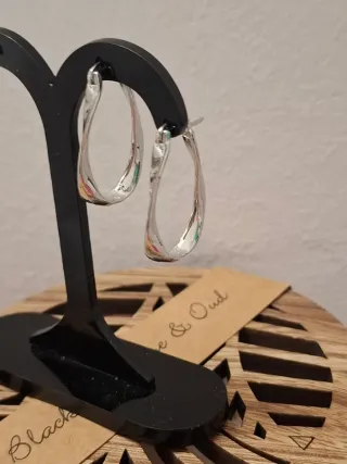 Aretes plateados ovalados 3 cm