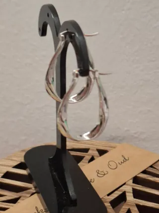 Aretes plateados ovalados 3 cm