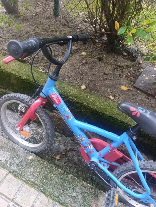 Bicicleta infantil azul y roja