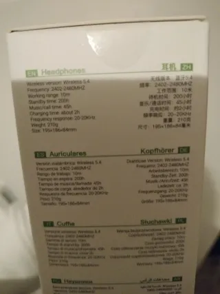 Auriculares Hoco. W65 Negro Nuevo sin abrir