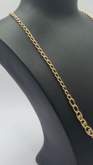 Cadena Bilbao Oro 18k con Circonitas 46cm