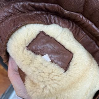 Montone aviatore vintage pelle marrone