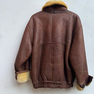 Montone aviatore vintage pelle marrone