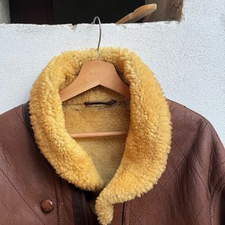 Montone aviatore vintage pelle marrone