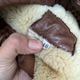 Montone aviatore vintage pelle marrone