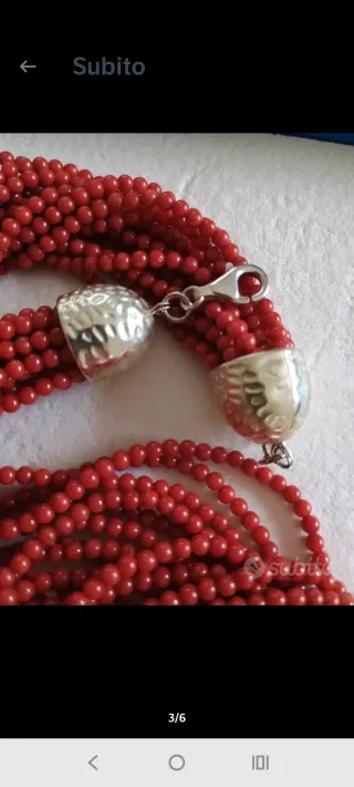 Collana corallo rosso