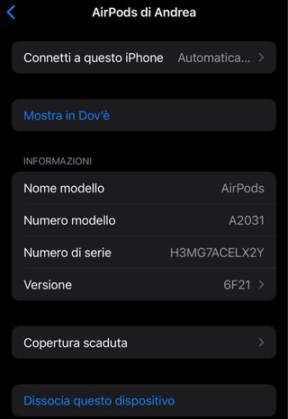Airpods 2 con custodia blu