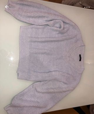 Jersey punto cuello pico azul