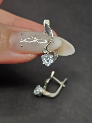 Conjunto Plata 925 Topacio Natural Corazón