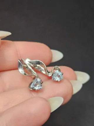 Conjunto Plata 925 Topacio Natural Corazón