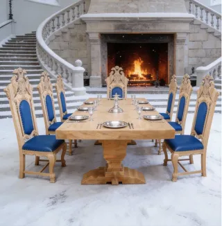 Mesa de madera maciza rústica