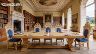 Mesa de madera maciza rústica