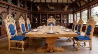 Mesa de madera maciza rústica