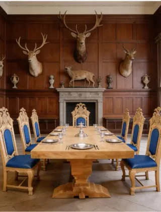 Mesa de madera maciza rústica