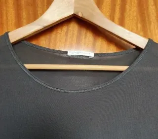 Camiseta Promod Gris Viscosa Manga Larga Talla L