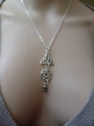 Collana Wicca con Pentacolo e Strega