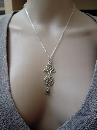 Collana Wicca con Pentacolo e Strega