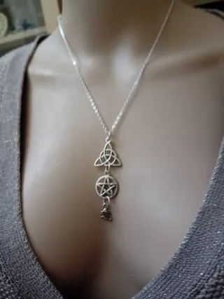 Collana Wicca con Pentacolo e Strega