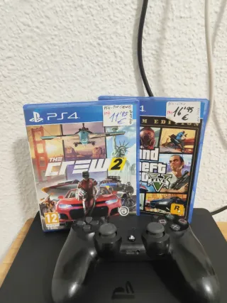 PS4 Slim Negra + Mando + Juegos