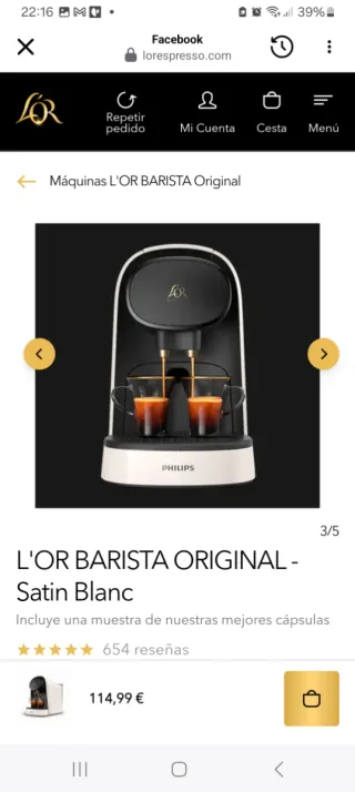 Cafetera LOR Barista Satin Blanc