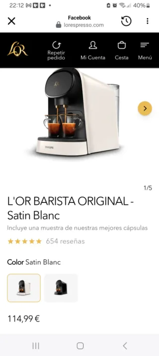 Cafetera LOR Barista Satin Blanc