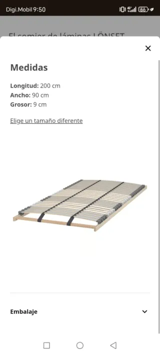 Cama Neiden 90x200cm + Somier Lonset