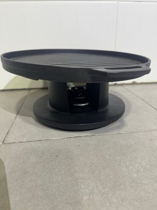 Set de fondue negro y plateado