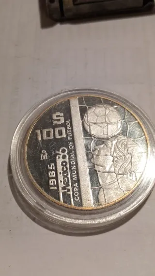 Moneda México 100 Pesos 1985 Mundial Plata 2 moned