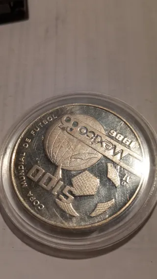 Moneda México 100 Pesos 1985 Mundial Plata 2 moned