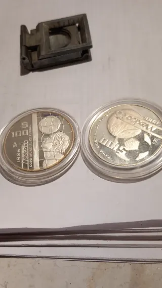 Moneda México 100 Pesos 1985 Mundial Plata 2 moned